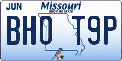 MO license plate BH0T9P