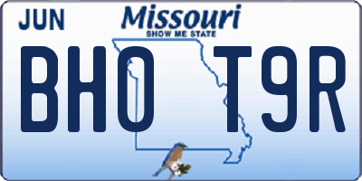 MO license plate BH0T9R