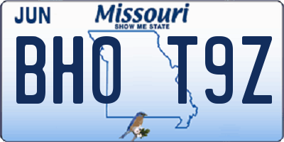 MO license plate BH0T9Z