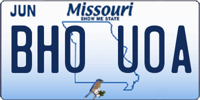 MO license plate BH0U0A