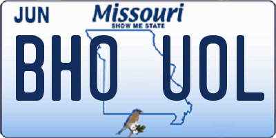 MO license plate BH0U0L