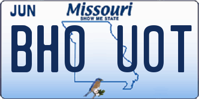MO license plate BH0U0T