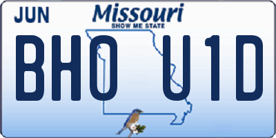 MO license plate BH0U1D