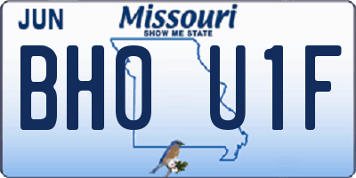MO license plate BH0U1F