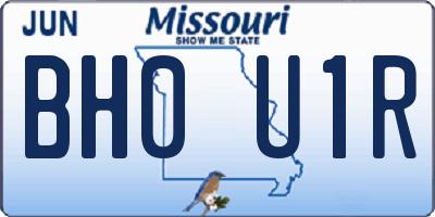 MO license plate BH0U1R