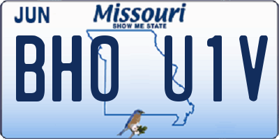 MO license plate BH0U1V