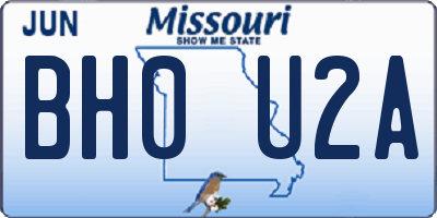 MO license plate BH0U2A