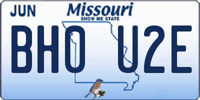 MO license plate BH0U2E