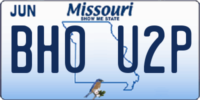 MO license plate BH0U2P