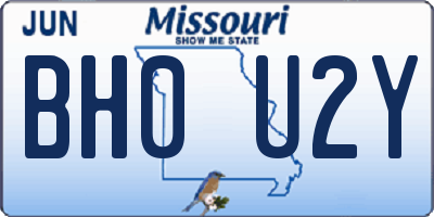 MO license plate BH0U2Y