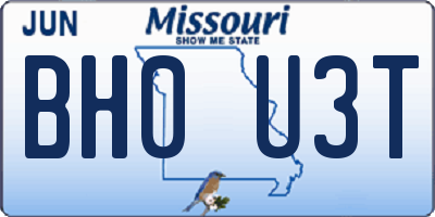MO license plate BH0U3T
