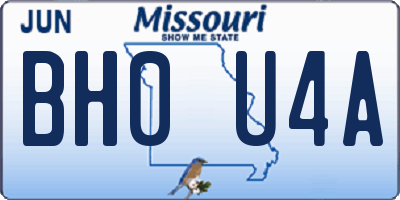 MO license plate BH0U4A