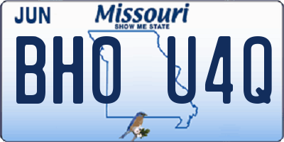 MO license plate BH0U4Q
