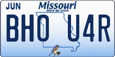 MO license plate BH0U4R