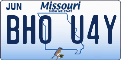 MO license plate BH0U4Y