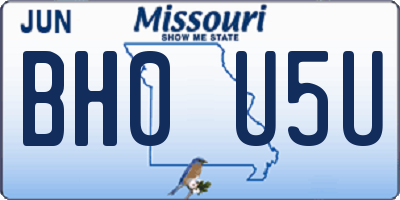 MO license plate BH0U5U