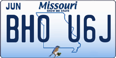MO license plate BH0U6J