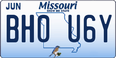 MO license plate BH0U6Y