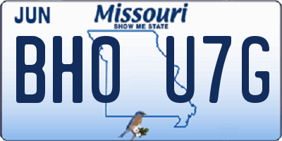 MO license plate BH0U7G