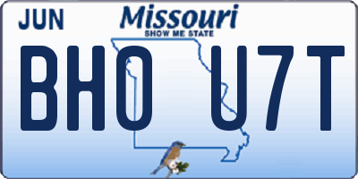 MO license plate BH0U7T