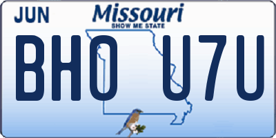 MO license plate BH0U7U