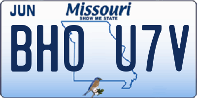 MO license plate BH0U7V