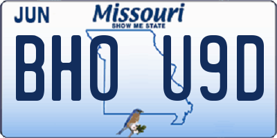 MO license plate BH0U9D