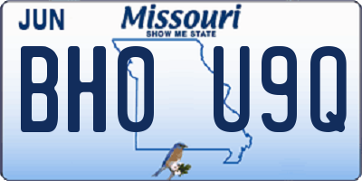 MO license plate BH0U9Q