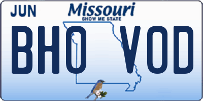 MO license plate BH0V0D