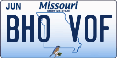 MO license plate BH0V0F