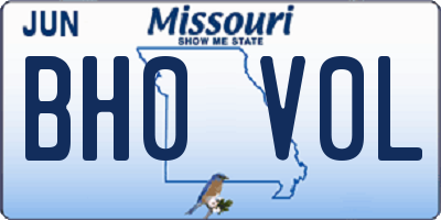 MO license plate BH0V0L
