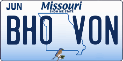 MO license plate BH0V0N