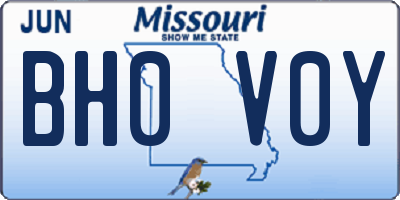 MO license plate BH0V0Y