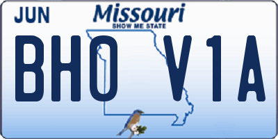 MO license plate BH0V1A