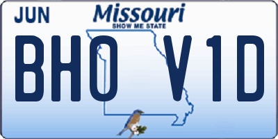 MO license plate BH0V1D