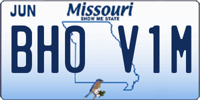 MO license plate BH0V1M