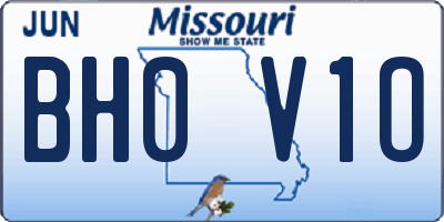 MO license plate BH0V1O
