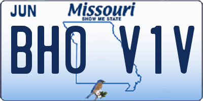 MO license plate BH0V1V