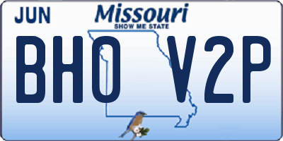 MO license plate BH0V2P