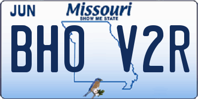 MO license plate BH0V2R