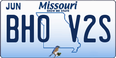 MO license plate BH0V2S