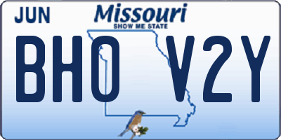 MO license plate BH0V2Y