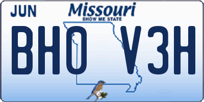 MO license plate BH0V3H