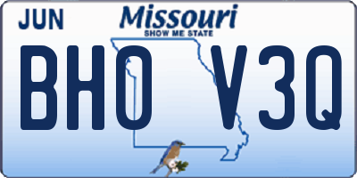 MO license plate BH0V3Q