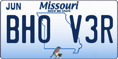 MO license plate BH0V3R
