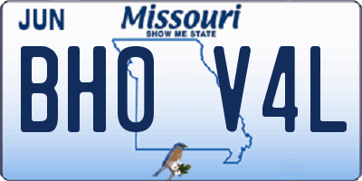 MO license plate BH0V4L