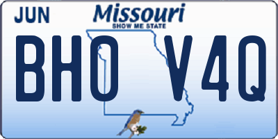 MO license plate BH0V4Q