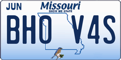 MO license plate BH0V4S