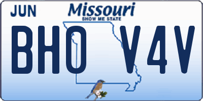 MO license plate BH0V4V