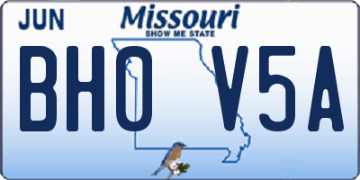 MO license plate BH0V5A